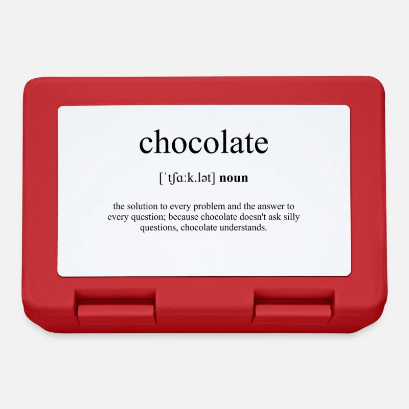 Chocolate (Schokolade) Definition Dictionary - Brotdose - Rot