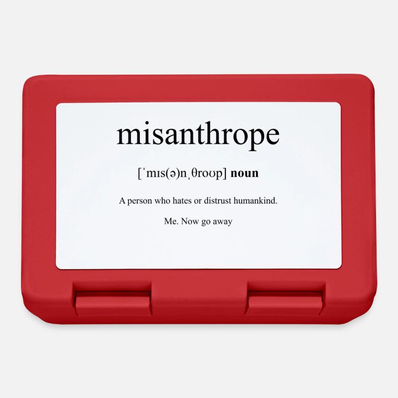 Misanthrope (Menschenfeind) Definition Dictionary - Brotdose - Rot