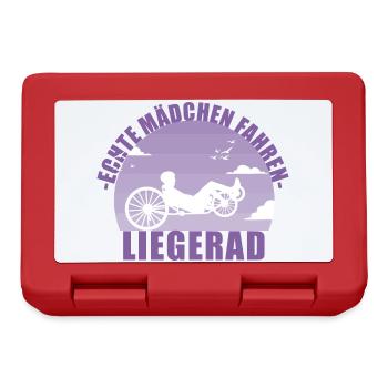 Fahrrad Liegerad Mädchen Sport Radsport Geschenk - Brotdose - Rot - Vorne