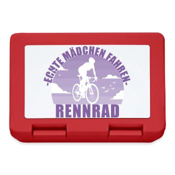 Echte Mädchen fahren Rennrad! Fahrrad Geschenk - Brotdose - Rot - Vorne
