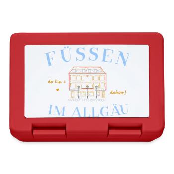Füssen im Allgäu, Altstadt, Fassade Stadtapotheke - Brotdose - Rot - Vorne