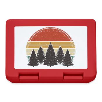 Sunset Bäume Vintage Wald Grunge Baum Retro Natur - Brotdose - Rot - Vorne