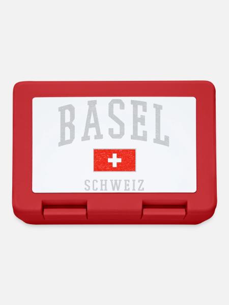 Basel Schweiz Emblem Druck - Brotdose - Rot