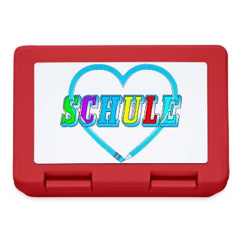 Bleistift Herz Schule Schrift blau Schulanfang - Brotdose - Rot - Vorne
