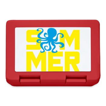Sommer Oktopus Tischenfisch Urlaub Ferien Meer - Brotdose - Rot - Vorne