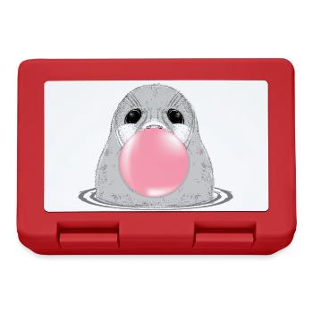 Sceau avec chewing-gum – Motif animalier amusant - Boîte à goûter - rouge - Devant