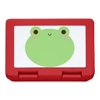 Adorable Kawaii Frog Character Design - Lunchbox - red - Front