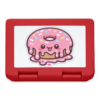 Kawaii Donut mit Zuckerguss - Brotdose - Rot - Vorne