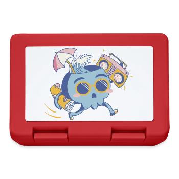 skull-beach-themed-design - Brotdose - Rot - Vorne