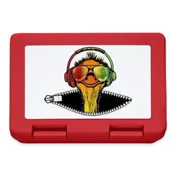 Gamer Strauß Afrika Savanne Safari Gaming Runner - Brotdose - Rot - Vorne