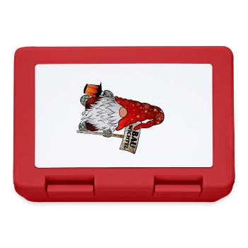 Bau Wichtel – Bauarbeiter Gnome - Brotdose - Rot - Vorne