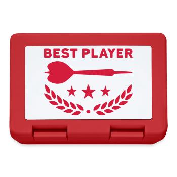 Best player (Dartpfeil, drei Sterne, Lorbeerkranz) - Brotdose - Rot - Vorne