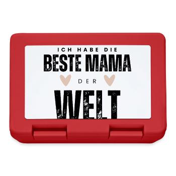 BESTE MAMA - Baby Geschenkidee Muttertag - Brotdose - Rot - Vorne