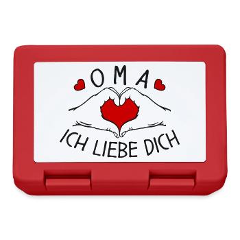 Oma ich liebe Dich - Brotdose - Rot - Vorne