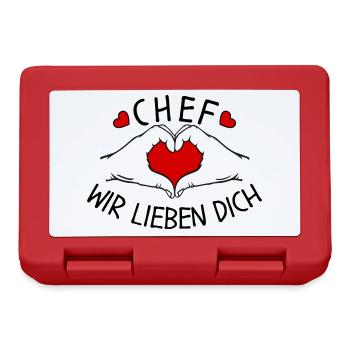 Chef wir liebe Dich - Brotdose - Rot - Vorne