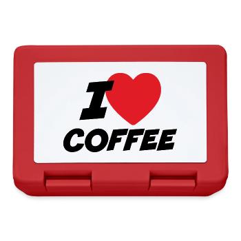 Ich liebe Kaffee - Brotdose - Rot - Vorne