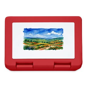 Landscape Watercolor Panorama - Lunchbox - red - Front