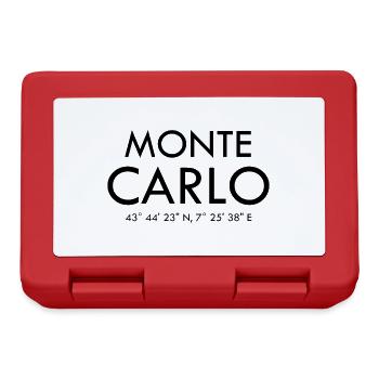 Monte Carlo Monaco Coordinates Latitude Longitude - Lunchbox - red - Front