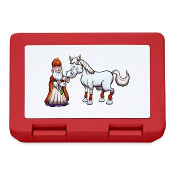 Saint Nicolas nourrissant son cheval - Boîte à goûter - rouge - Devant