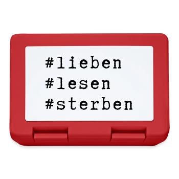 #hashtag #lieben #lesen #sterben - Brotdose - Rot - Vorne