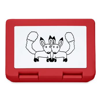 2 Foxes Couple In Love Two Friends Love Team Cute - Lunchbox - red - Front