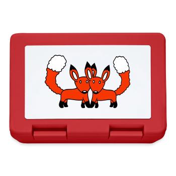 2 Foxes Couple In Love Two Friends Love Team Cute - Lunchbox - red - Front