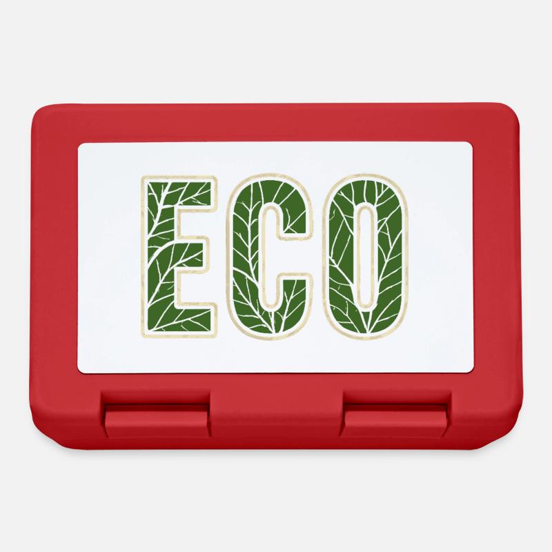 Motif de feuille ECO Conscience environnementale Amis de la nature - Boîte à goûter - rouge