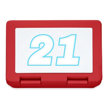 21 symbole de nombre - Boîte à goûter - rouge - Devant