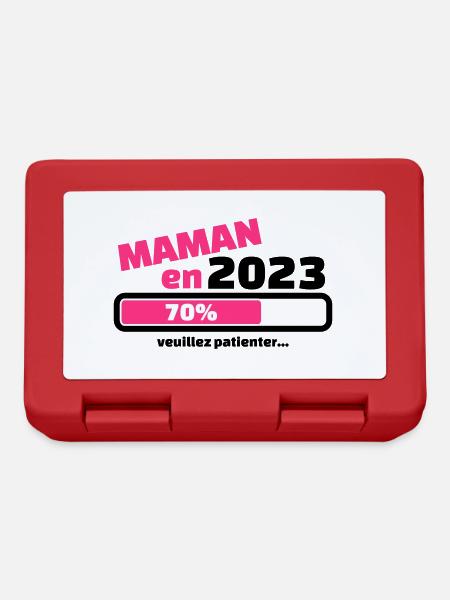 maman en 2023 veuillez patienter - Boîte à goûter - rouge