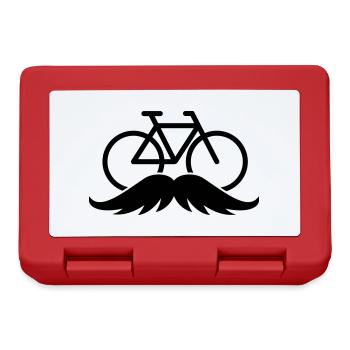 Cyclist with moustache for mamil. Bicycle or racbike. - Lunchbox - red - Front