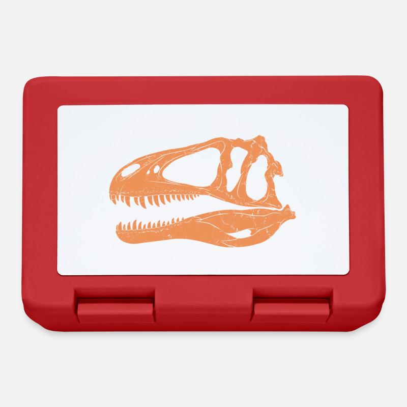 Acrocanthosaurus Fossilschädel - Brotdose - Rot