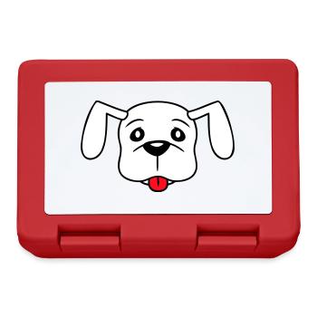 Visage de chien Petit Tête d’animal de compagnie Mignon - Boîte à goûter - rouge - Devant