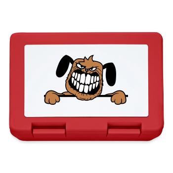chien monstre méchant dangereux dents sourire sourire - Boîte à goûter - rouge - Devant