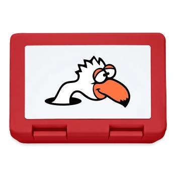 Oiseau Trou Inférieur Drôle Dingo Idiot Confus Amusant - Boîte à goûter - rouge - Devant