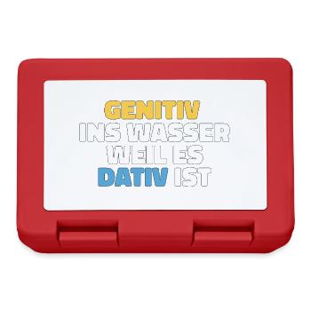 Gentiv Dativ Deutsch Lehrer Geschenk - Brotdose - Rot - Vorne