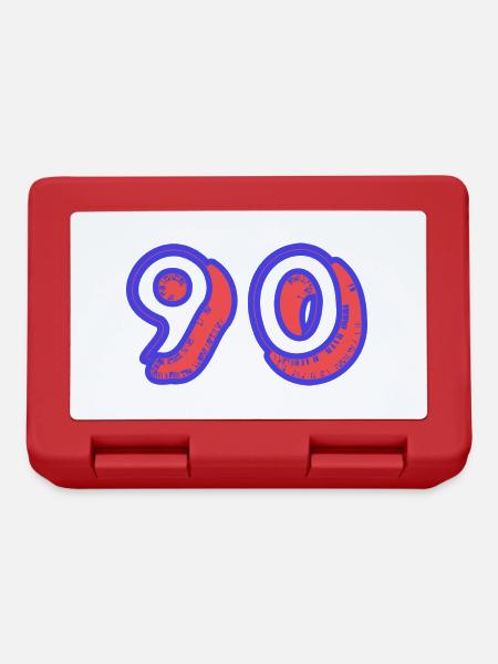 90. 90 ANS. 90e ANNIVERSAIRE. ANNIVERSAIRE 90 ANS. - Boîte à goûter - rouge