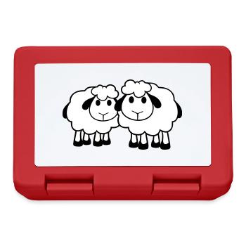Two Sheep Friends Team Crew Cute Little Baby Dear - Lunchbox - red - Front