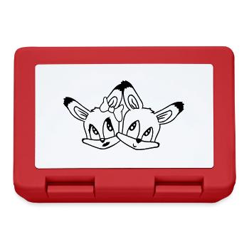 2 Foxes Couple In Love Two Friends Love Team Cute - Lunchbox - red - Front