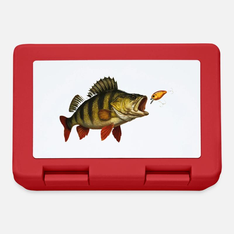 Perch at the Bite – Predatory Fish & Wobbler Design - Lunchbox - red