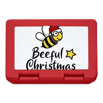 Beeful Christmas Biene Weihnachten Weihnachtsmann - Brotdose - Rot - Vorne