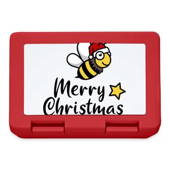 Weihnachten Biene merry christmas Geschenk - Brotdose - Rot - Vorne