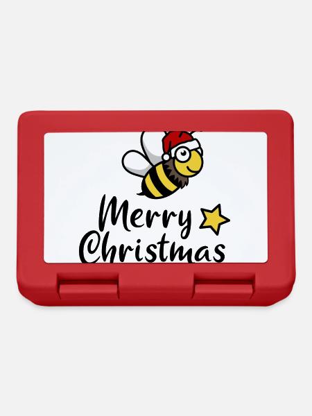 Weihnachten Biene merry christmas Geschenk - Brotdose - Rot