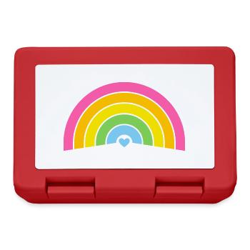 Rainbow& Heart – Pastel - Lunchbox - red - Front