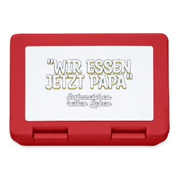 Wir essen jetzt Papa Geschenk - Brotdose - Rot - Vorne