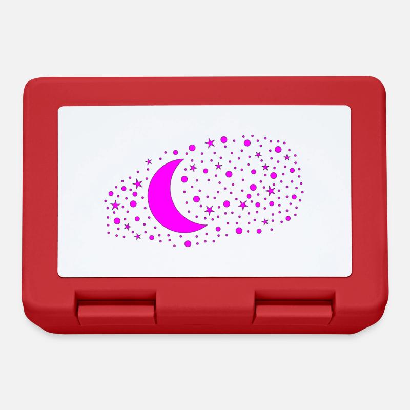 Moon and stars - Lunchbox - red