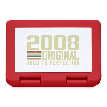 Born in 2008 - Vintage 2008 - 16th Anniversary Retro - Lunchbox - red - Front