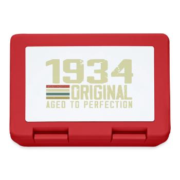 Né en 1934 - Vintage 1934 - 90e Anniversaire Rétro - Boîte à goûter - rouge - Devant