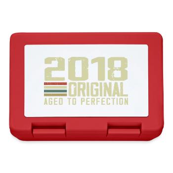 Né en 2018 - Vintage 2018 - 6e Anniversaire Rétro - Boîte à goûter - rouge - Devant