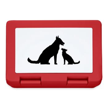 2 Dogs Family Mom Dad Child Small Father Mother - Lunchbox - red - Front