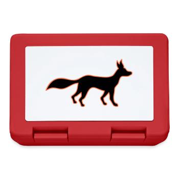 Fox Red Fox Wild Silhouette Outline Silhouette Red - Lunchbox - red - Front
